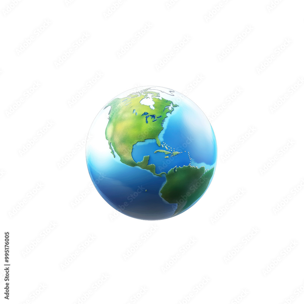 3D Globe with North and South America in Focus 3D Globe with North and South America in Focus