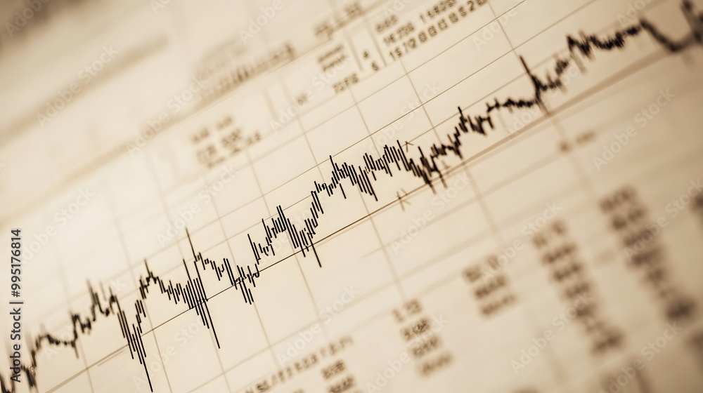 Black Line Graph on a White Gridded Background Black Line Graph on a White Gridded Background