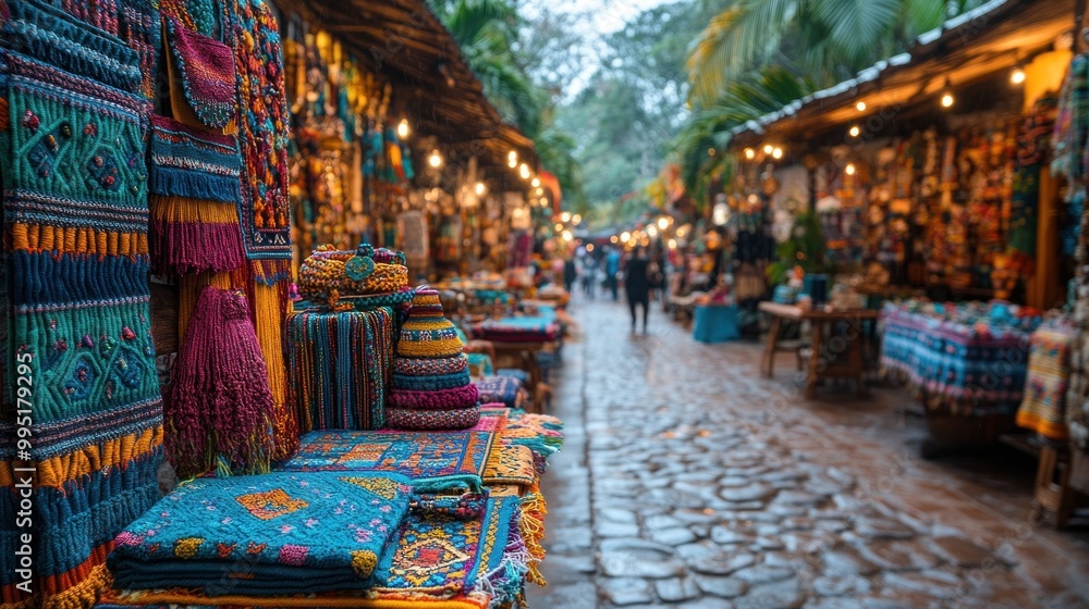 Obraz premium Colorful Market Street in Mexico