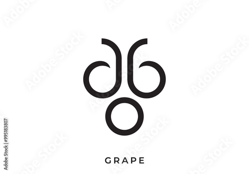 simple creative grape logo design vector	