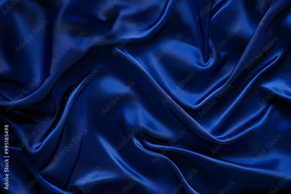 Fototapeta premium Luxurious Deep Cobalt Blue Fabric Background
