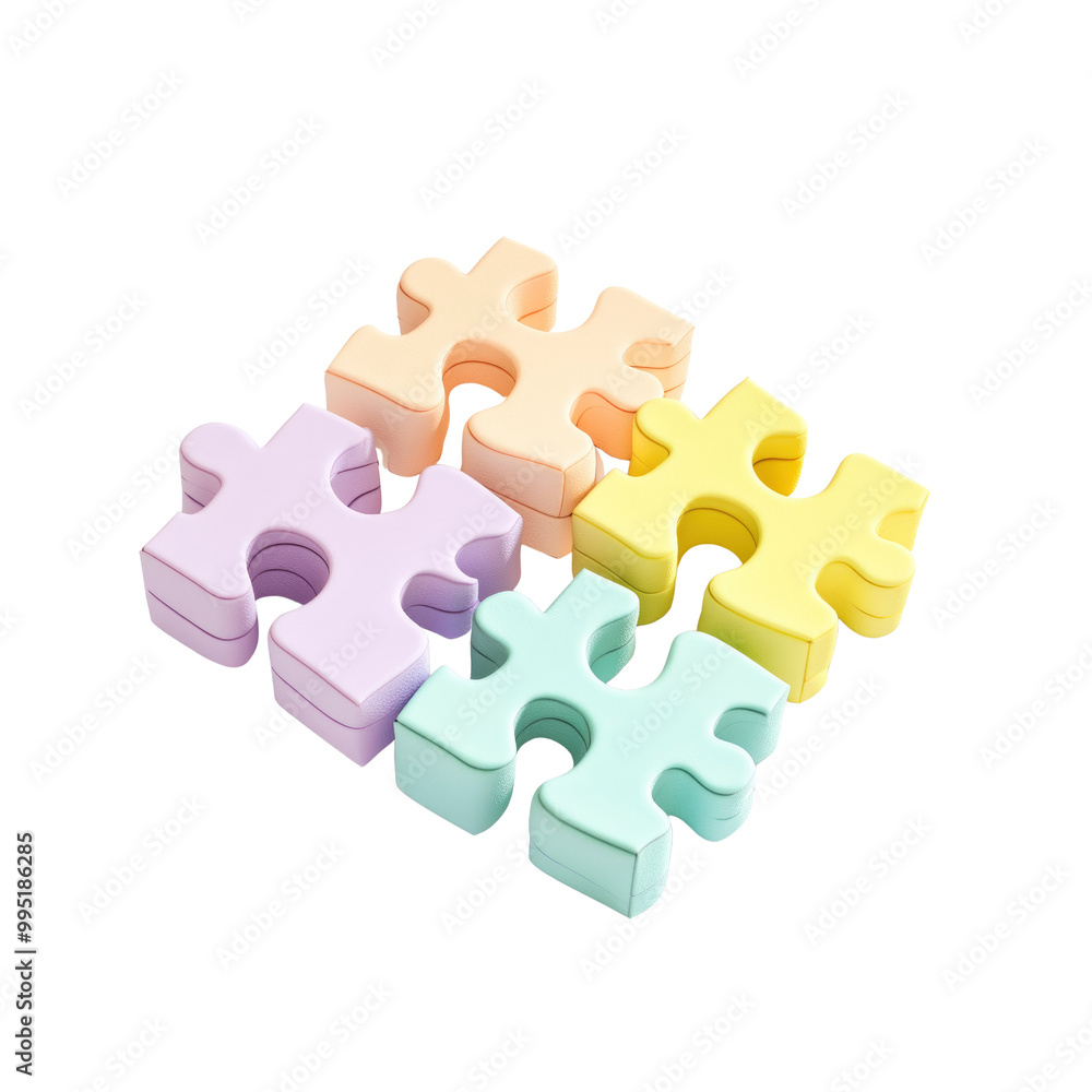 Colorful Puzzle Pieces Interlocking Together Colorful Puzzle Pieces Interlocking Together