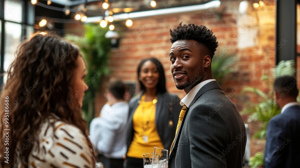 Professional Networking Event with Stylish Attire Professional Networking Event with Stylish Attire