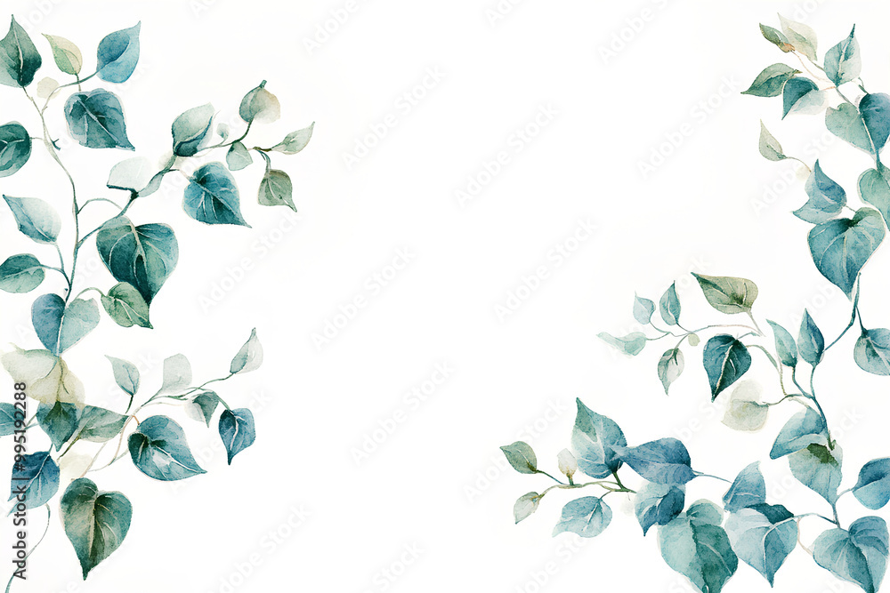 Elegant watercolor leafy vine illustration Elegant watercolor leafy vine illustration