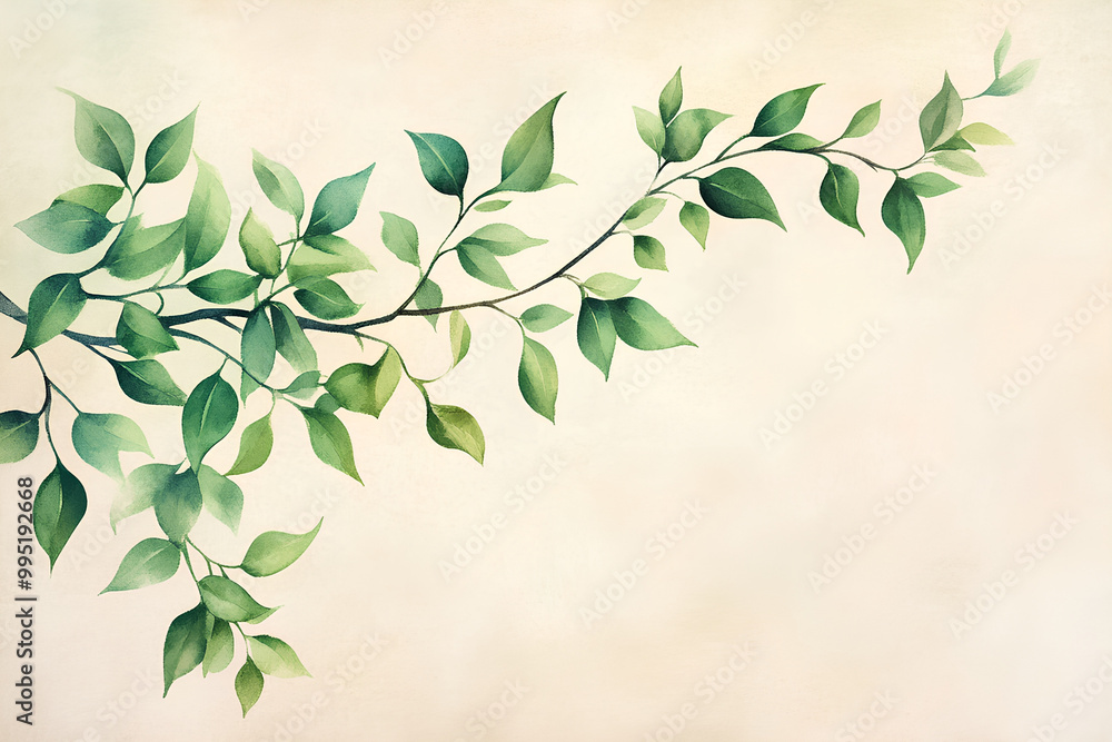Elegant watercolor leafy vine illustration Elegant watercolor leafy vine illustration