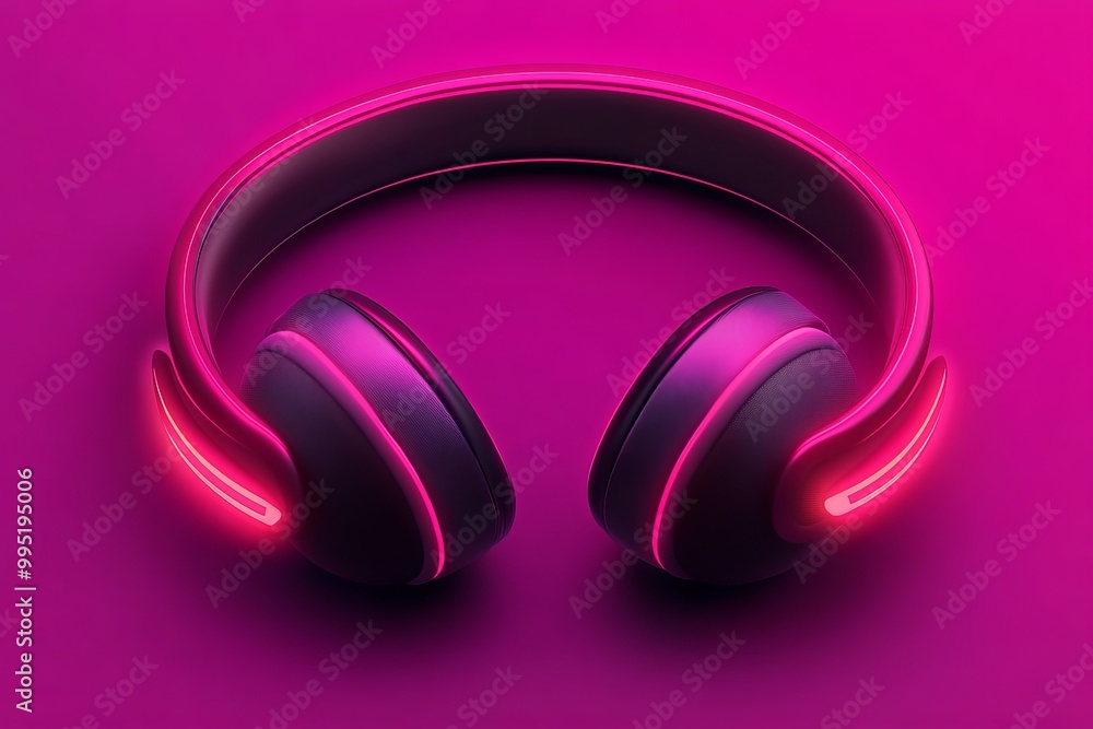 Vibrant pink and purple headphones on a flat pink background symbolizing modern audio technology personal entertainment and futuristic sound experiences Vibrant pink and purple headphones on a flat pink background symbolizing modern audio technology personal entertainment and futuristic sound experiences