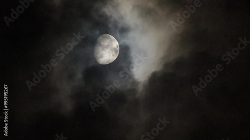 moo and  clouds at night photo