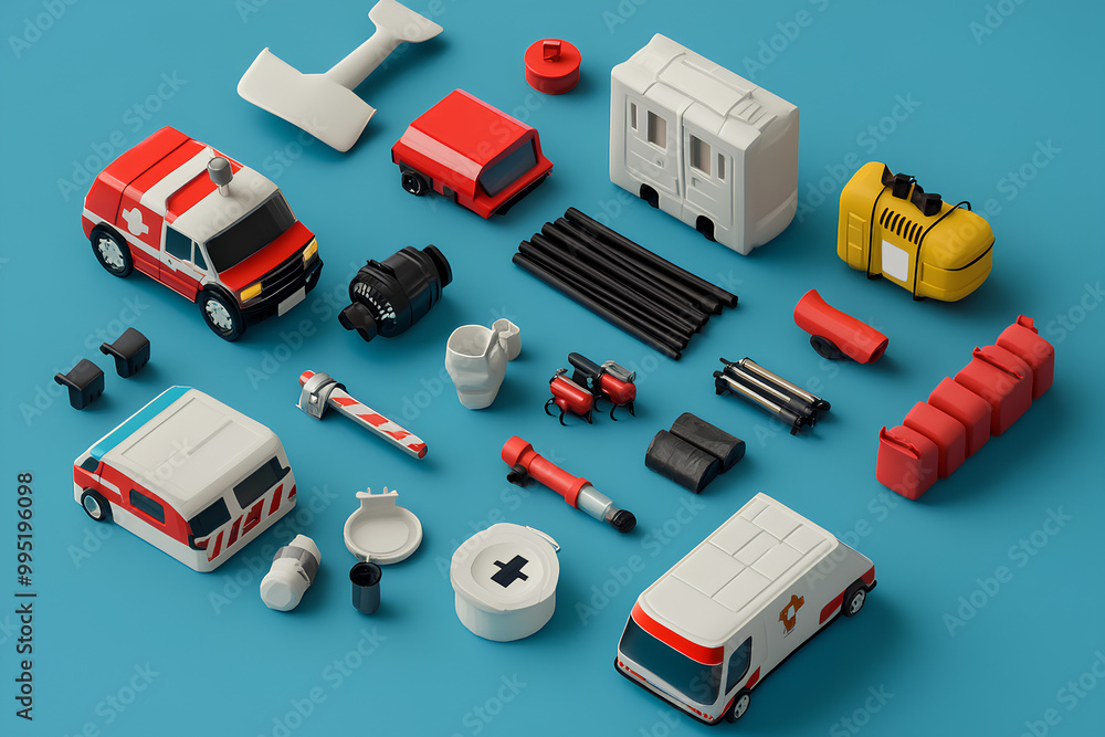 emergency 3d render icons emergency 3d render icons