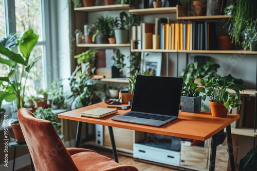 Wallpaper Mural A stylish home office setup with a minimalist desk Torontodigital.ca