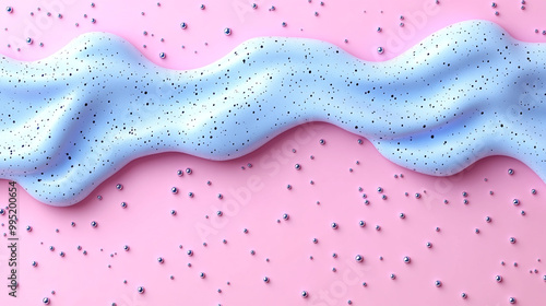 A vibrant and playful close-up of blue slime on a pink background with sprinkles, perfect for creative projects and designs. photo