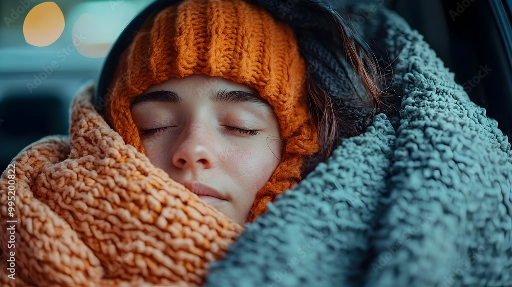 A sick individual lying in the backseat of a car covered with a blanket on their way to receive medical attention at a hospital or clinic A sick individual lying in the backseat of a car covered with a blanket on their way to receive medical attention at a hospital or clinic