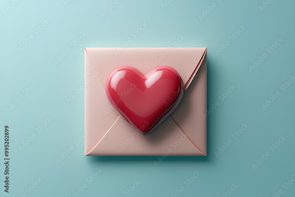 Envelope letter paper love 3d icon Envelope letter paper love 3d icon