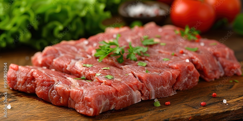Fototapeta premium raw steak on a cutting board