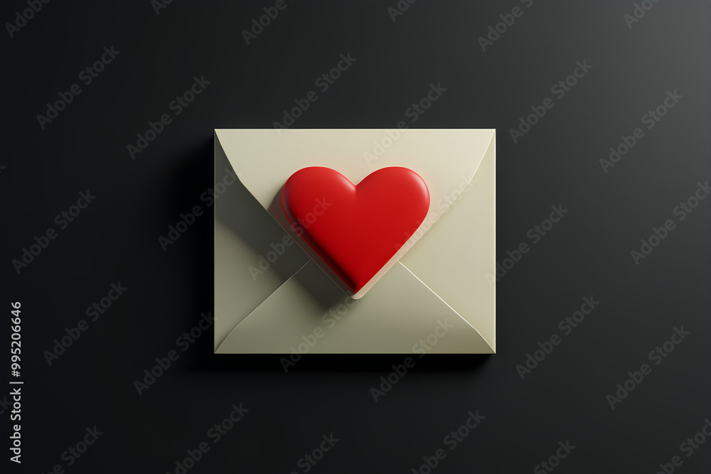 Envelope letter paper love 3d icon Envelope letter paper love 3d icon