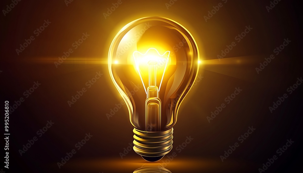 A sleek vector emoji of a glowing lightbulb with shiny reflections and a bright yellow glow A sleek vector emoji of a glowing lightbulb with shiny reflections and a bright yellow glow