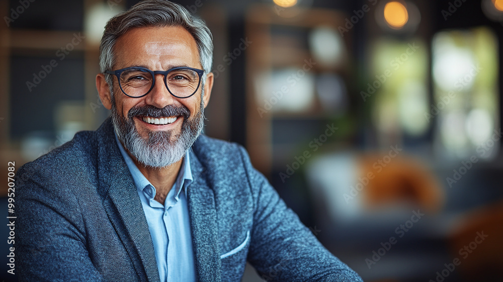Happy elderly man with glasses smiling indoors, showcasing a warm personality and modern style in a cozy environment. Happy elderly man with glasses smiling indoors, showcasing a warm personality and modern style in a cozy environment.