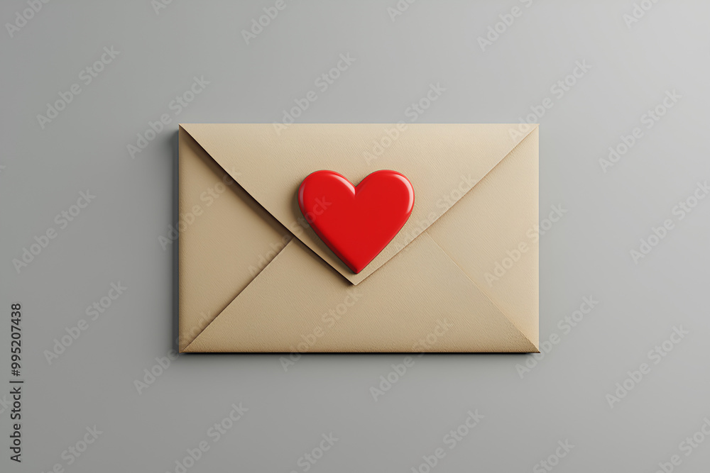 Envelope letter paper love 3d icon Envelope letter paper love 3d icon