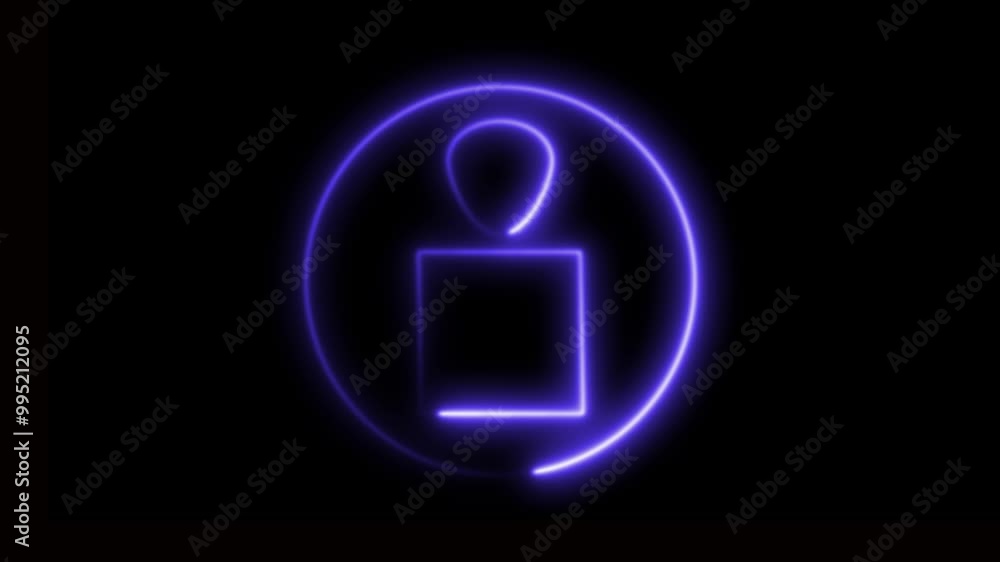 people blue color man icon glowing saber video on a background people blue color man icon glowing saber video on a background