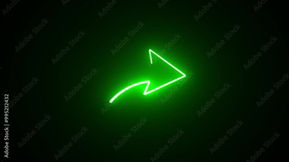 green arrow move to forward or right direction 4k footage clip on black background green arrow move to forward or right direction 4k footage clip on black background