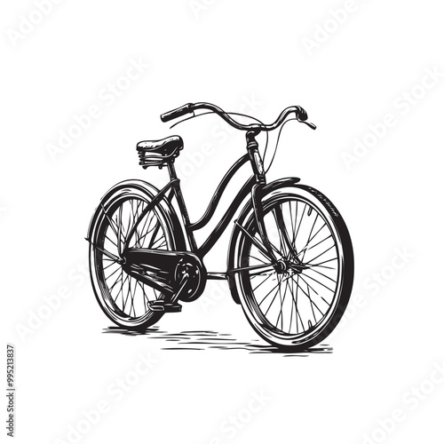 Gravel, road, touring bikes in silhouette style. Vector illustration isolated on white