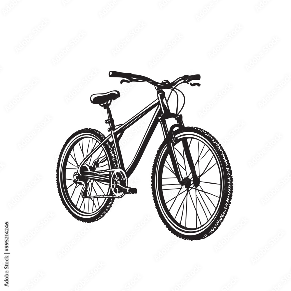 Fototapeta premium Gravel, road, touring bikes in silhouette style. Vector illustration isolated on white