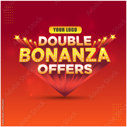 Bonanza Offer, Sale 3D Logo Label Design. Advertising, Marketing, Promo, Sale, Double, Discount