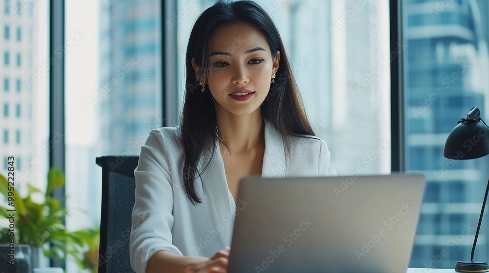 Young Professional Working in Modern Office Environment Young Professional Working in Modern Office Environment