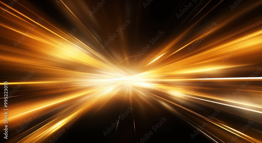 Obraz premium Abstract Golden Light Streaks Radiating from Center