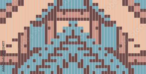 Ornament Ethnic Ikat Patternfolk Embroidery, Aztec Geometric Ornament Print. Design for Carpet, Wallpaper, Clothing, Wrapping, Fabric