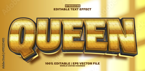 Queeen editable text effect in new modern trend style photo