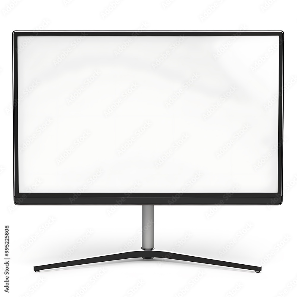 Naklejka premium Monitor isolated on white background. 3D rendering.