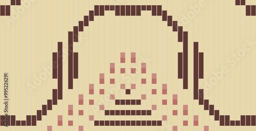 Folklore Geometrical Patternfolk Embroidery, Aztec Geometric Ornament Print. Design for Carpet, Wallpaper, Clothing, Wrapping, Fabric