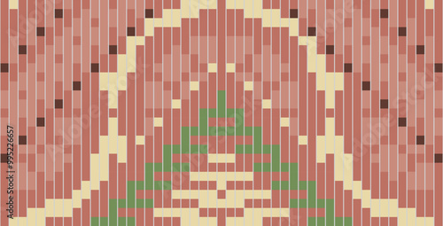 Traditional Design Geometric Abstract Patternfolk Embroidery, Aztec Geometric Ornament Print. Design for Carpet, Wallpaper, Clothing, Wrapping, Fabric