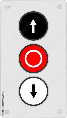 3 way Push Button Stion UP-DOWN-STOP