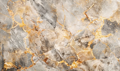 Textured Stone Wall with Natural Earth Tones. Abstract Veined Marble Texture with Gold Accents