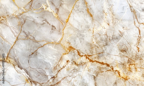 Textured Stone Wall with Natural Earth Tones. Abstract Veined Marble Texture with Gold Accents