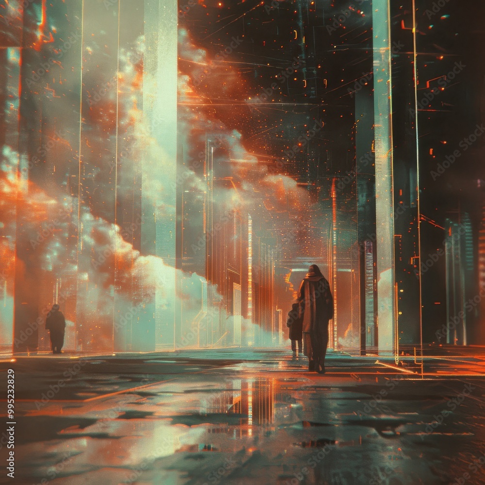 Surreal lofi scene with abstract details. Surreal lofi scene with abstract details.