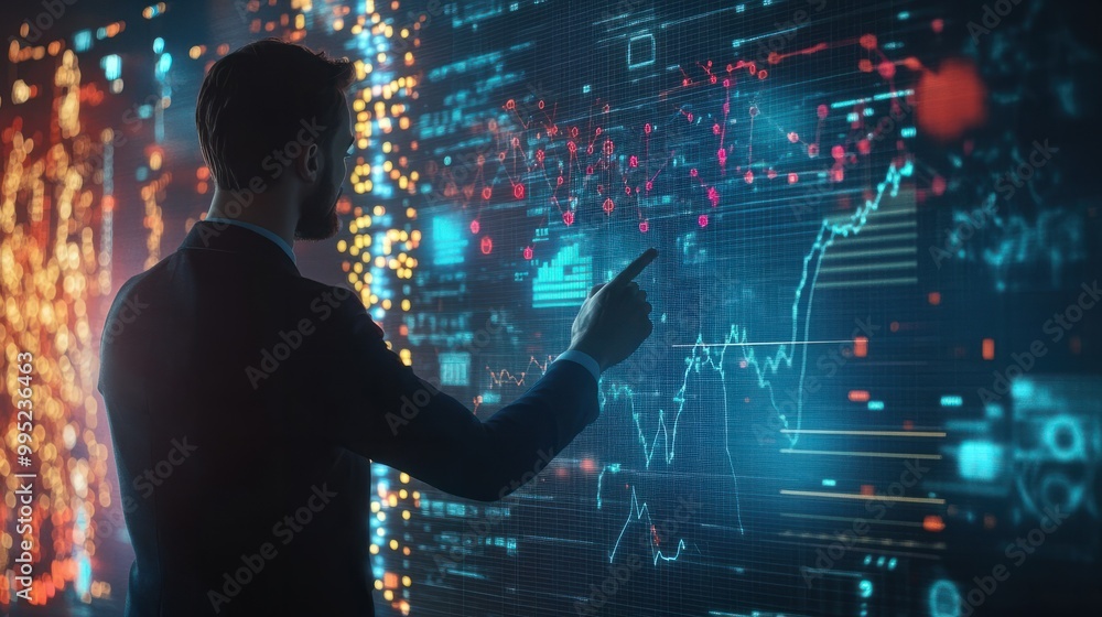 businessman or data analyst analyzing business growth data statics on virtual screen, business analysis virtual graph display, growth strategy, sales marketing digital data businessman or data analyst analyzing business growth data statics on virtual screen, business analysis virtual graph display, growth strategy, sales marketing digital data