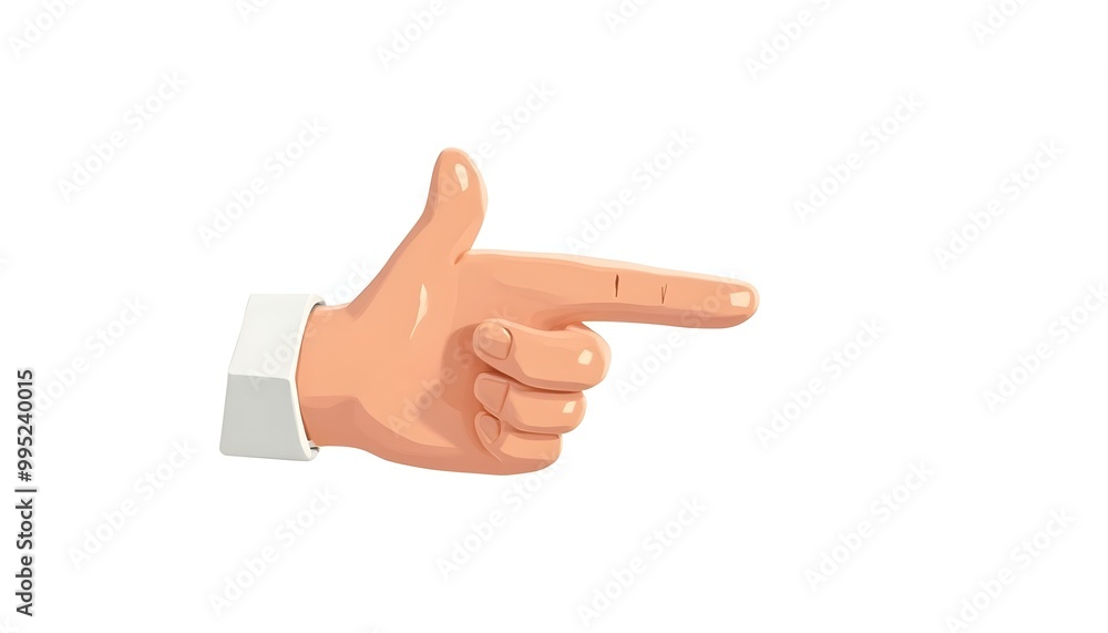 Cartoon hand pointing isolated on a white background Cartoon hand pointing isolated on a white background