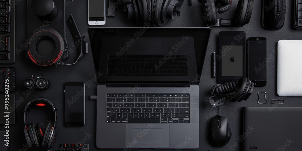 Fototapeta premium Creative Process. Digital tools video editing concept