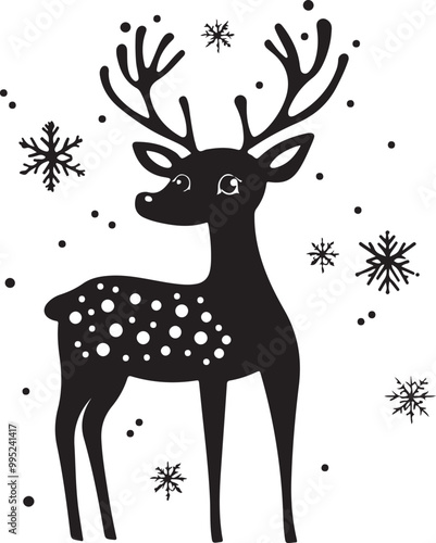 deer with christmas vector