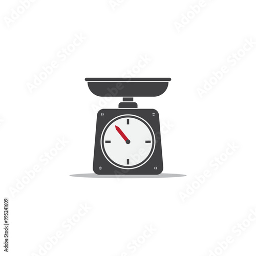 Analog food scales weight grams icon vector illustration template