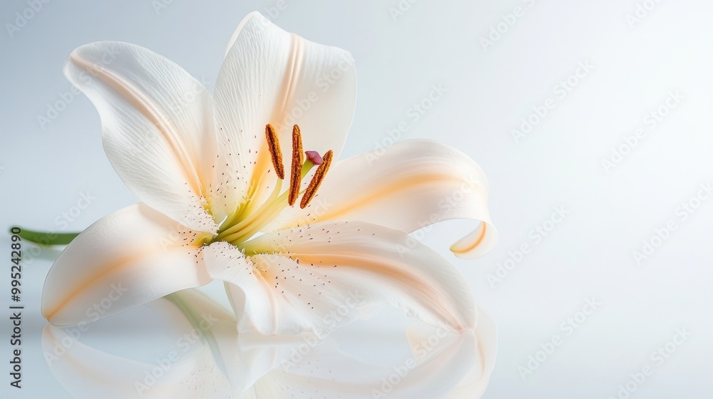 Elegant White Lily with Delicate Petals Elegant White Lily with Delicate Petals