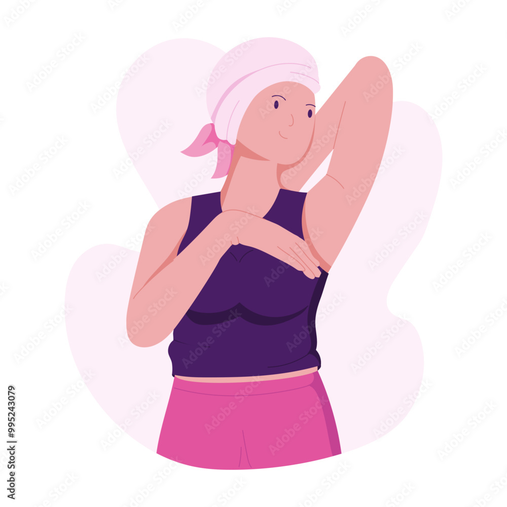 Cancer patient illustration in flat style Cancer patient illustration in flat style