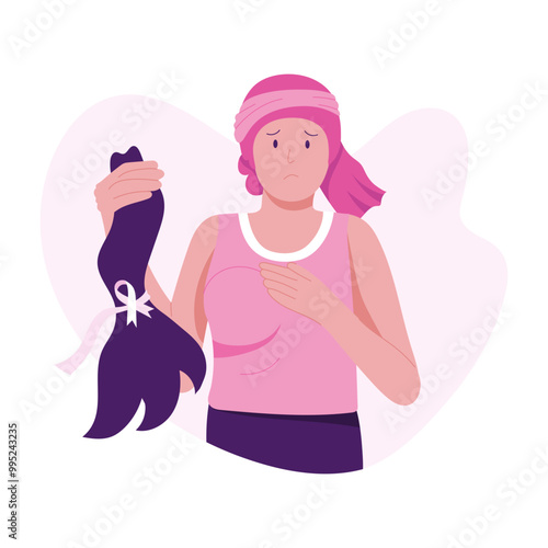 A flat illustration of chemo loss 