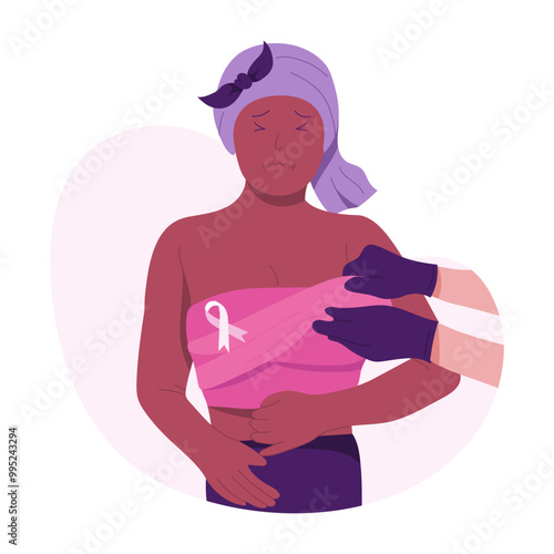 Character based flat illustration of woman checkup  