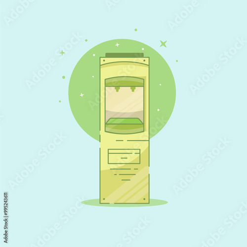 Water cooler dispenser vector. isolated line outline art illustration 