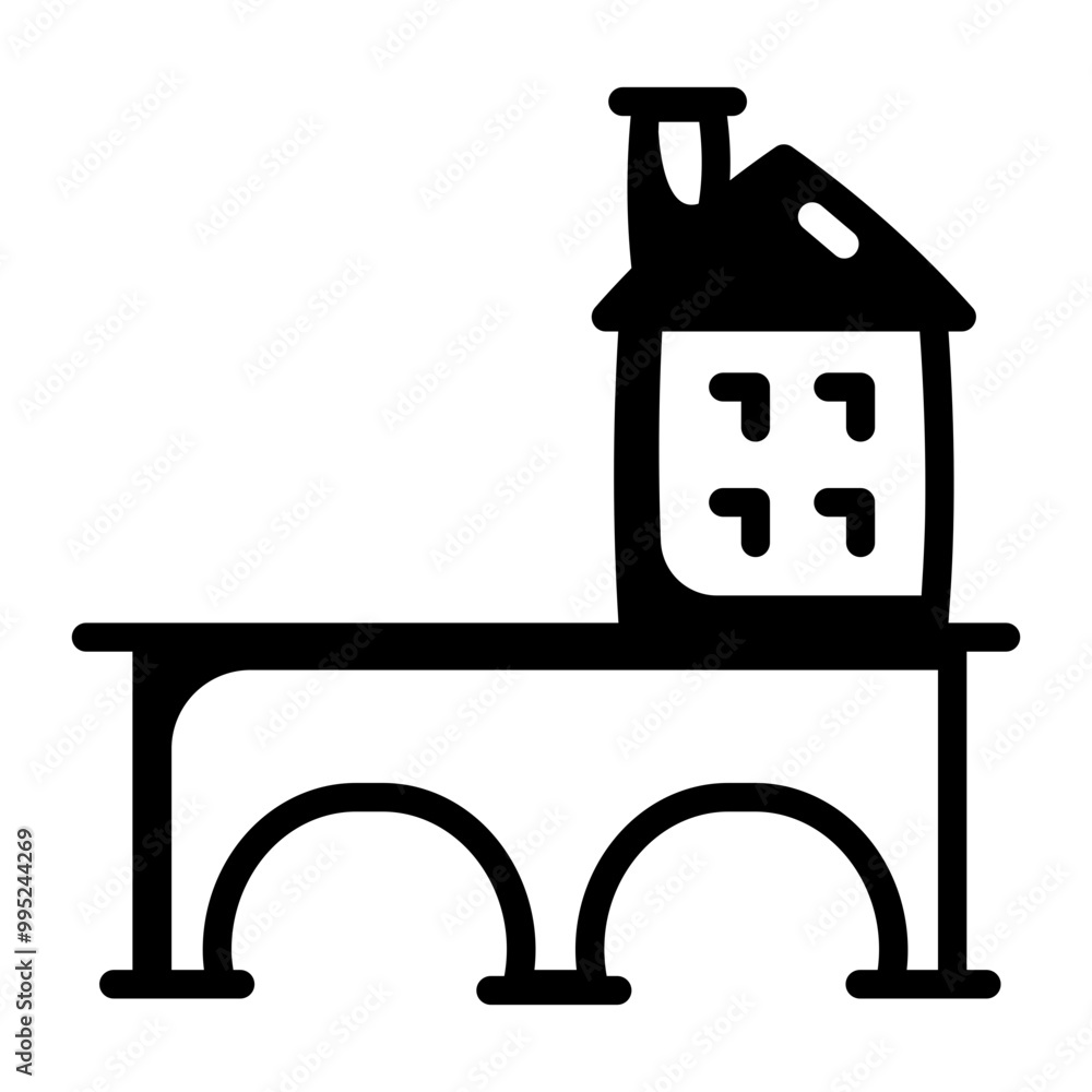 Limburg bridge icon in doodle style Limburg bridge icon in doodle style