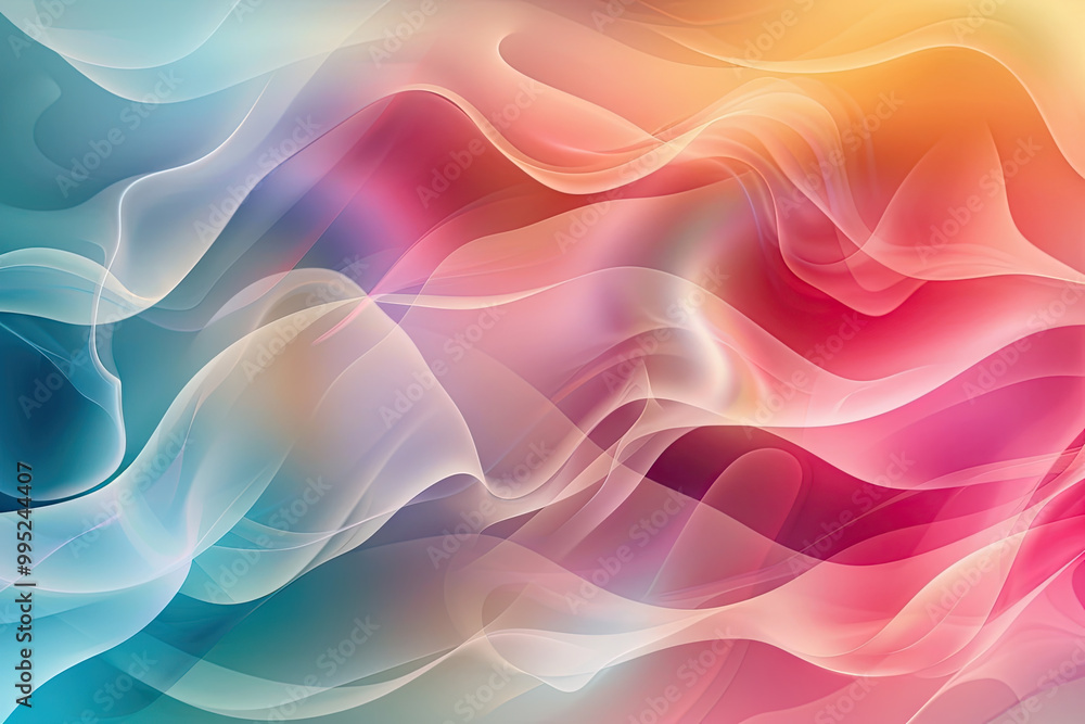 Fototapeta premium Abstract Blurred Gradient Fluid Vector Background Design: Wallpaper Featuring Dynamic Colors, Waves, and Geometric Shapes