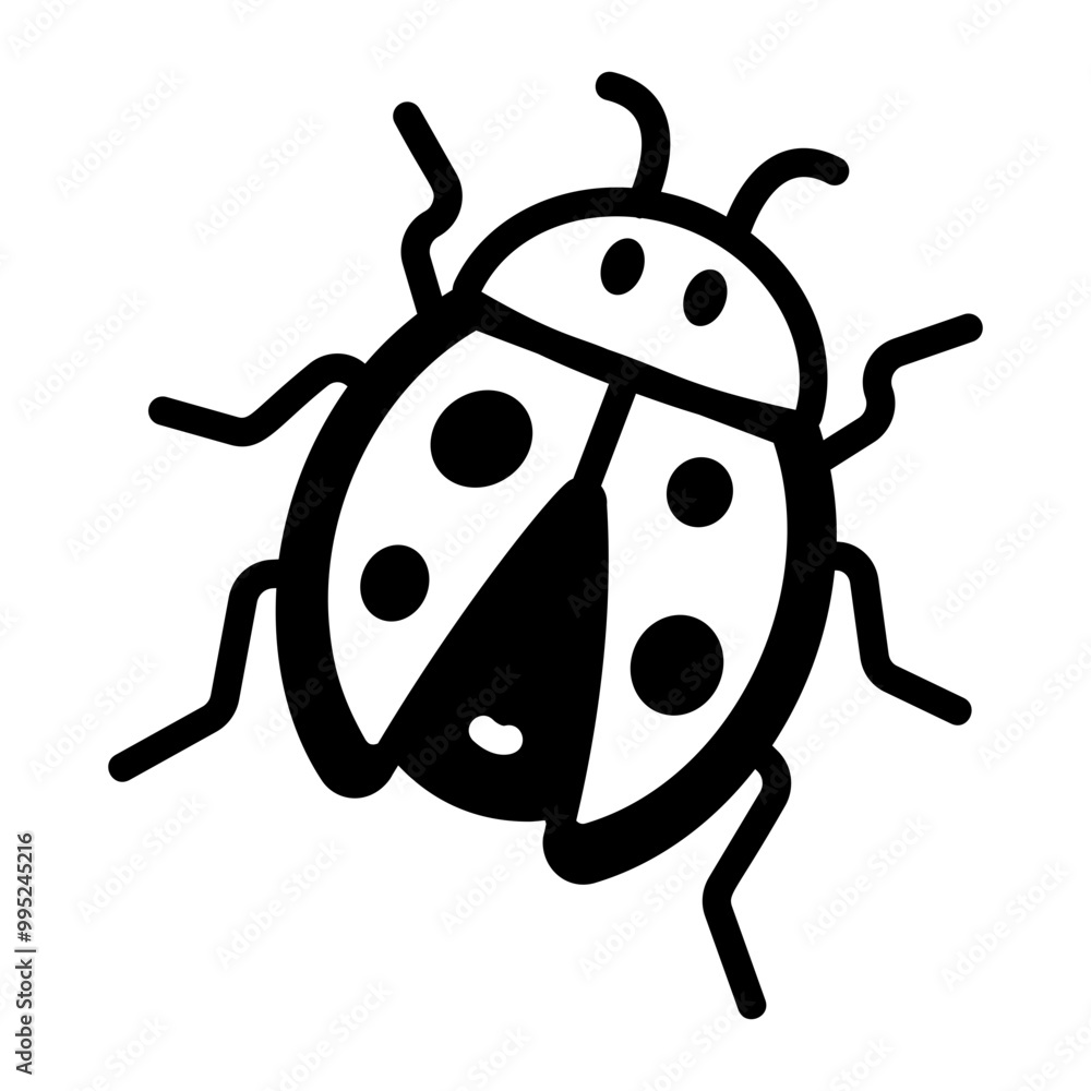 Ladybird icon in sketchy style 